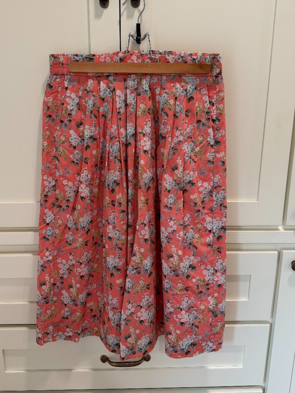 J.Crew Pink Midi Floral Skirt